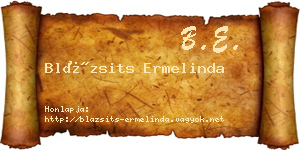 Blázsits Ermelinda névjegykártya